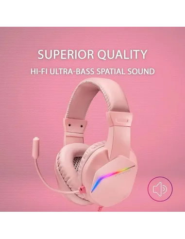 MARS GAMING Auricular+mic MH122 Rosa