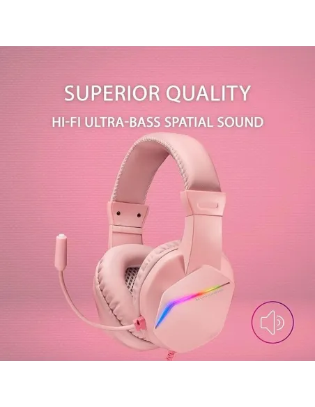 MARS GAMING Auricular+mic MH122 Rosa