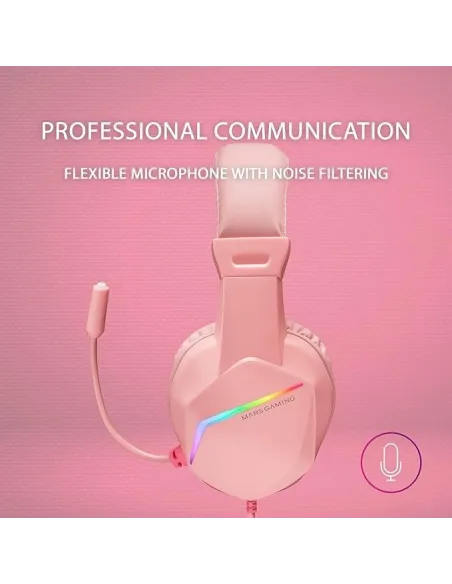 MARS GAMING Auricular+mic MH122 Rosa