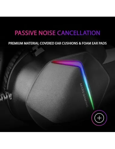 Mars Gaming MH122 Auriculares Gaming FRGB Negros