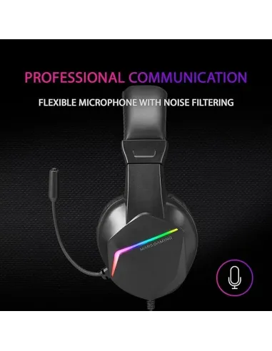Mars Gaming MH122 Auriculares Gaming FRGB Negros
