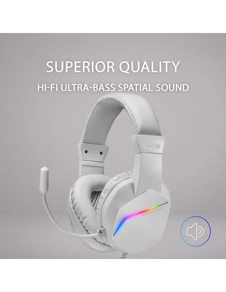 Mars Gaming MH122 Auriculares Gaming FRGB Blancos