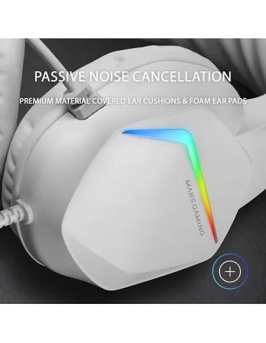 Mars Gaming MH122 Auriculares Gaming FRGB Blancos
