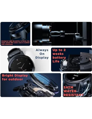 Motorola Moto Watch 100 Smartwatch Phantom Black