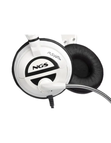 NGS MSX6 Pro Auricular con Micrófono Blanco