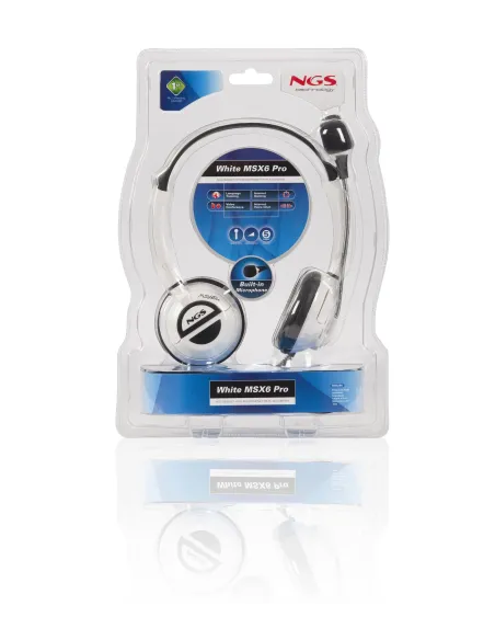NGS MSX6 Pro Auricular con Micrófono Blanco