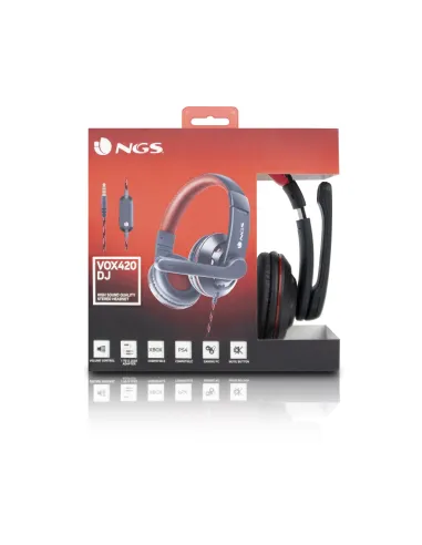 NGS VOX420-DJ Auriculares Negro/Rojo