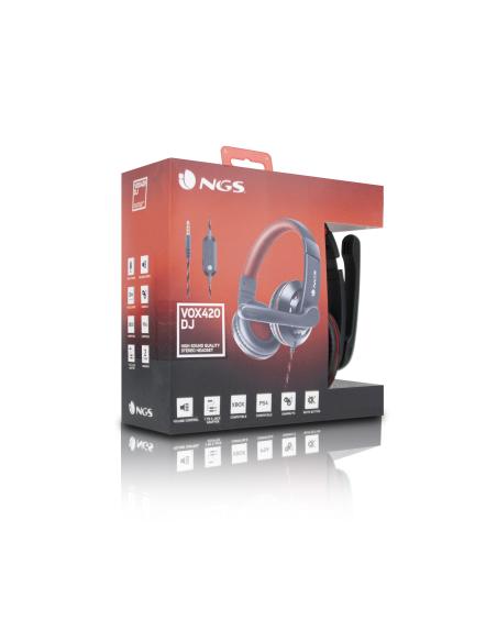 NGS VOX420-DJ Auriculares Negro/Rojo