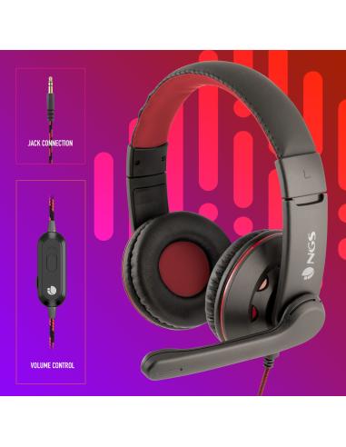 NGS VOX420-DJ Auriculares Negro/Rojo