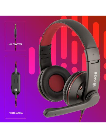 NGS VOX420-DJ Auriculares Negro/Rojo