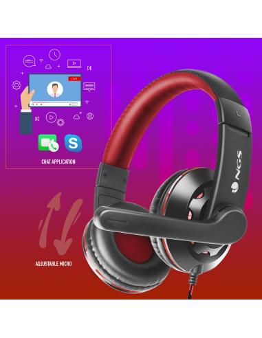 NGS VOX420-DJ Auriculares Negro/Rojo