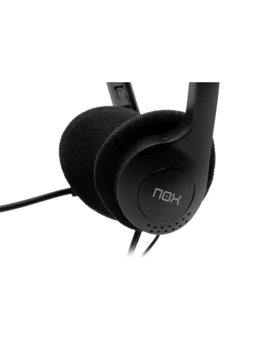 Nox Auricular Stereo con Microfono Negro