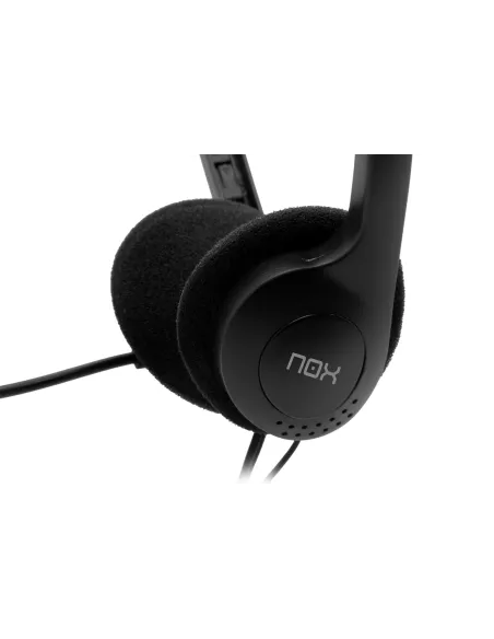 Nox Auricular Stereo con Microfono Negro