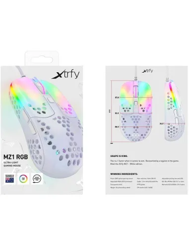 Cherry Xtrfy MZ1 Gaming 16000 Dpi RGB Blanco