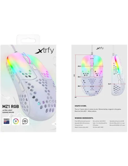 Cherry Xtrfy MZ1 Gaming 16000 Dpi RGB Blanco