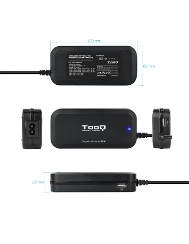 TooQ TQLC-90BS02AT Cargador para Portátil Universal 90W Negro