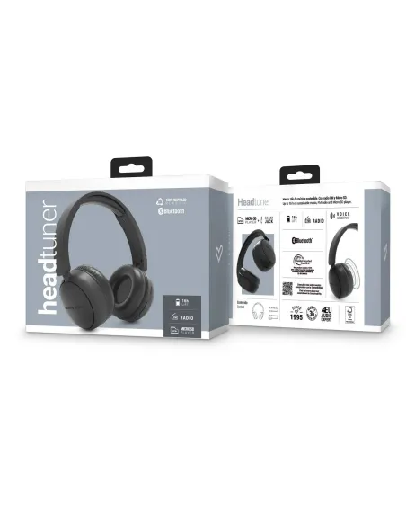 Energy Sistem Headtuner Auriculares Inalámbricos con Radio Fm Negros