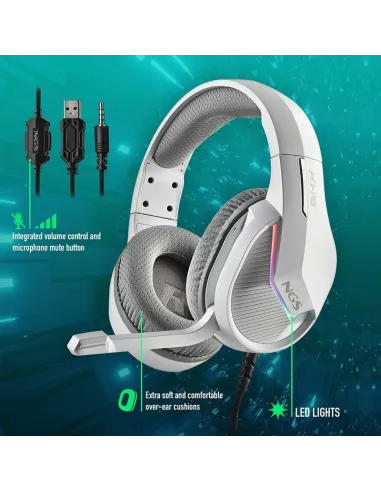 NGS GHX-515 Auriculares Gaming RGB Multiplataforma Blancos