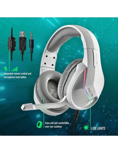 NGS GHX-515 Auriculares Gaming RGB Multiplataforma Blancos