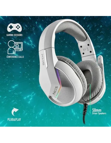 NGS GHX-515 Auriculares Gaming RGB Multiplataforma Blancos