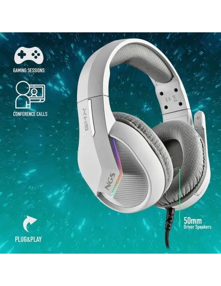 NGS GHX-515 Auriculares Gaming RGB Multiplataforma Blancos