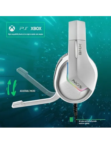 NGS GHX-515 Auriculares Gaming RGB Multiplataforma Blancos