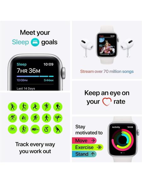 Apple Watch SE GPS 2ª Generación 44mm Aluminio Midnight + Correa Sport Loop Midnight