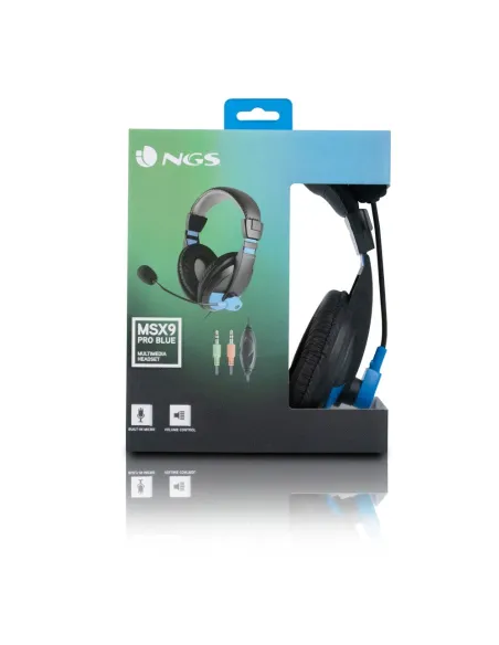 NGS MSX9 Pro Auricular con Micrófono Azul