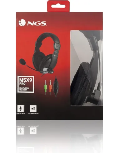 NGS MSX9 Pro Auricular con Micrófono Negro