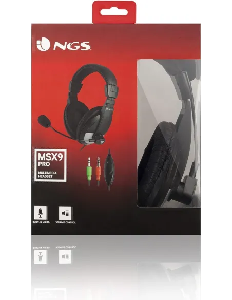NGS MSX9 Pro Auricular con Micrófono Negro