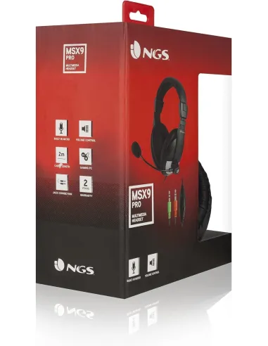 NGS MSX9 Pro Auricular con Micrófono Negro