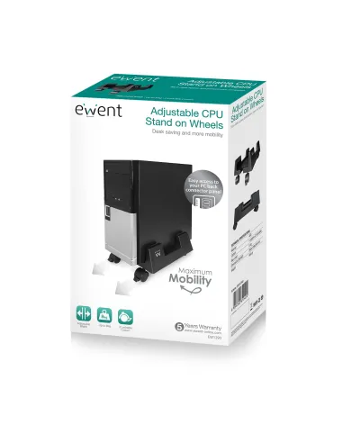 Ewent Soporte CPU con Ruedas Negro