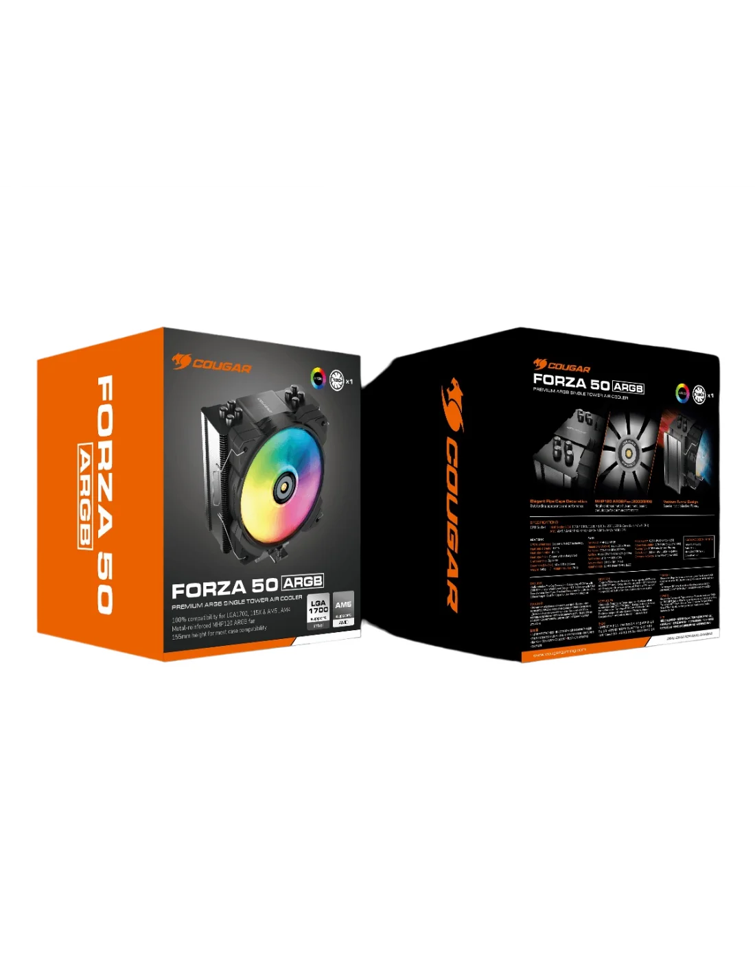 Cougar Forza 50 Ventilador CPU 120mm aRGB Negro