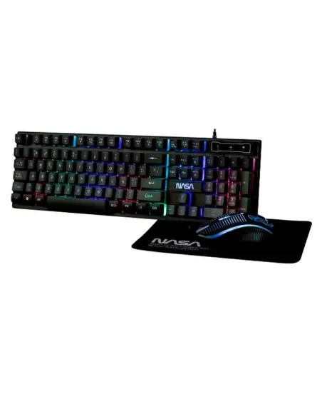 Nasa 3in1 Pack Teclado + Ratón + Alfombrilla Gaming