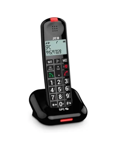 SPC Comfort Kairo Teléfono Fijo Inalámbrico para Mayores Compatible con Audífonos Negro
