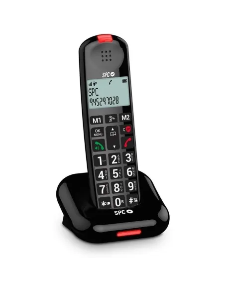 SPC Comfort Kairo Teléfono Fijo Inalámbrico para Mayores Compatible con Audífonos Negro