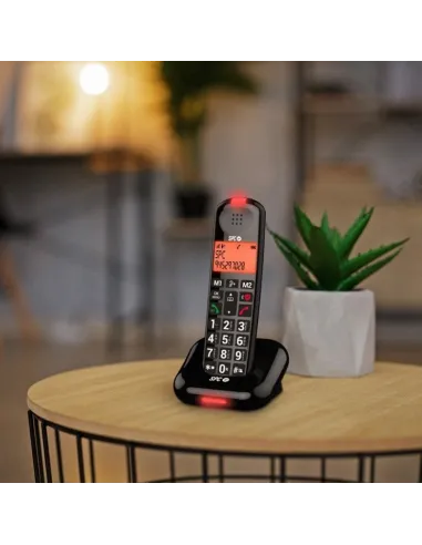 SPC Comfort Kairo Teléfono Fijo Inalámbrico para Mayores Compatible con Audífonos Negro