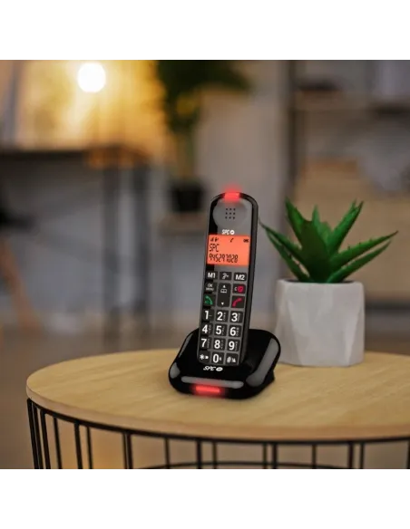 SPC Comfort Kairo Teléfono Fijo Inalámbrico para Mayores Compatible con Audífonos Negro