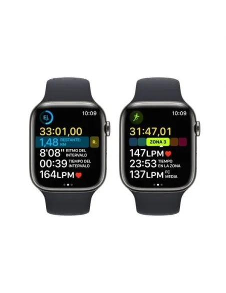 Apple Watch Series 8 GPS + Cellular 45mm Caja de Acero Inoxidable Grafito con Correa Deportiva Media