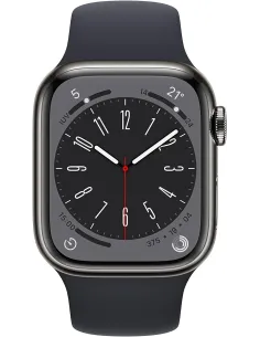 Apple Watch Series 8 GPS + Cellular 41mm Caja de Acero Inoxidable Grafito con Correa Deportiva Media