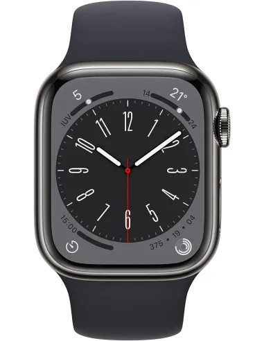 Apple Watch Series 8 GPS + Cellular 41mm Caja de Acero Inoxidable Grafito con Correa Deportiva Media