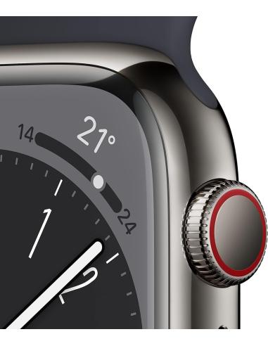 Apple Watch Series 8 GPS + Cellular 41mm Caja de Acero Inoxidable Grafito con Correa Deportiva Media