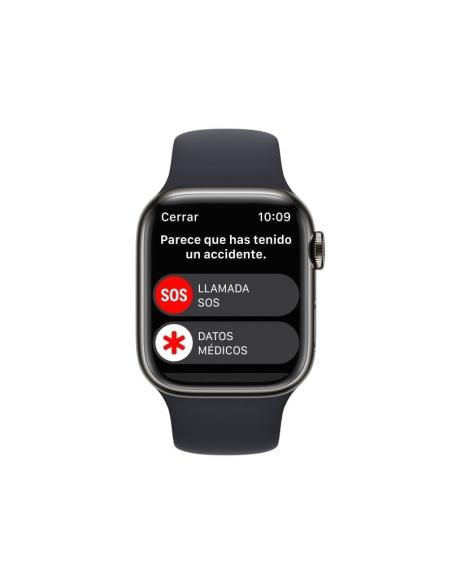 Apple Watch Series 8 GPS + Cellular 41mm Caja de Acero Inoxidable Grafito con Correa Deportiva Media