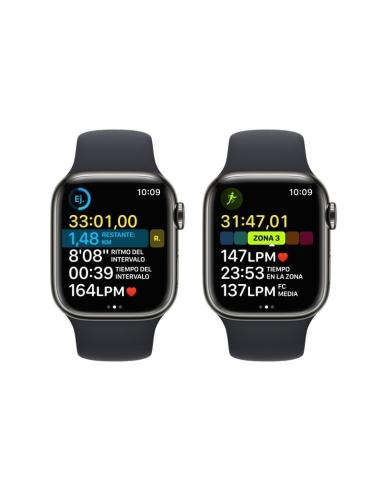 Apple Watch Series 8 GPS + Cellular 41mm Caja de Acero Inoxidable Grafito con Correa Deportiva Media