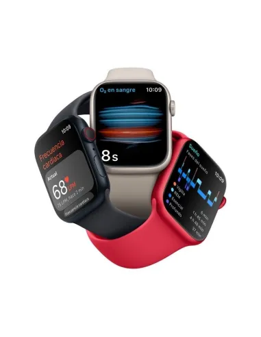 Apple Watch Series 8 GPS + Cellular 41mm Caja de Acero Inoxidable Plata con Correa Deportiva Blanca