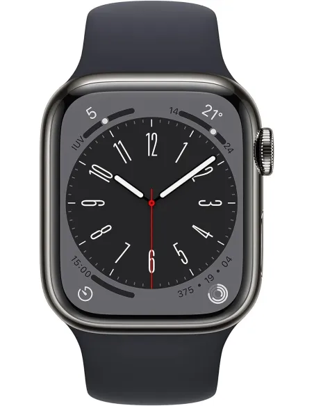 Apple Watch Series 8 GPS + Cellular 45mm Caja de Acero Inoxidable Grafito con Correa Deportiva Media