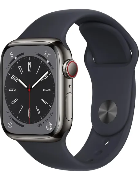 Apple Watch Series 8 GPS + Cellular 45mm Caja de Acero Inoxidable Grafito con Correa Deportiva Media