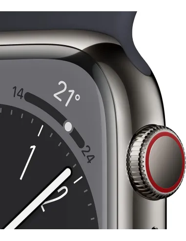 Apple Watch Series 8 GPS + Cellular 45mm Caja de Acero Inoxidable Grafito con Correa Deportiva Media