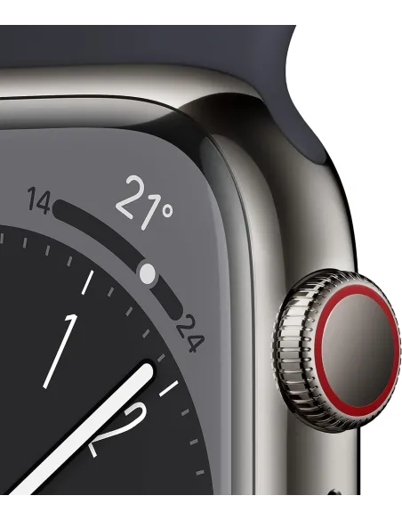 Apple Watch Series 8 GPS + Cellular 45mm Caja de Acero Inoxidable Grafito con Correa Deportiva Media