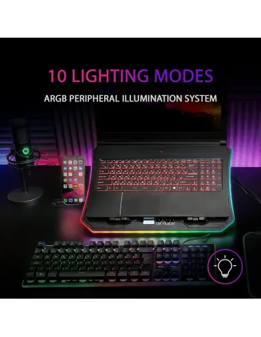Mars Gaming MNBC6 Base Refrigeradora RGB para Portátiles hasta 19'' + Stand XL